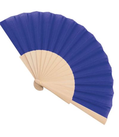 abanico madera azul