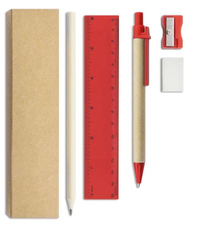 set escolar infantil rojo